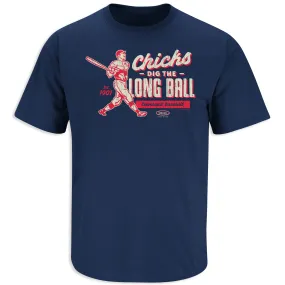 Chicks Dig the Long Ball Shirt | Cleveland Baseball Fans | Shop Unlicensed Cleveland Gear