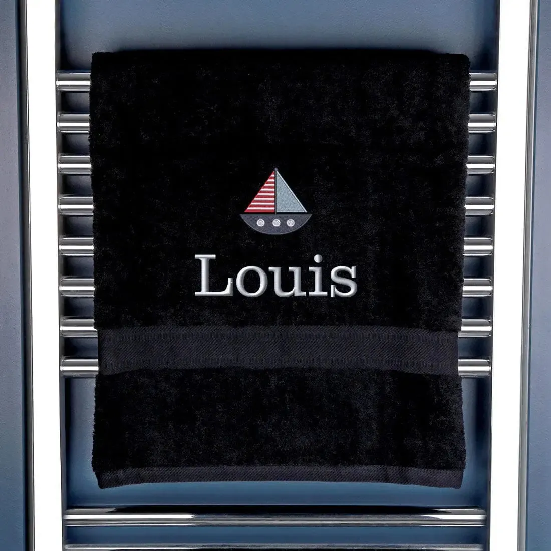 Children's Personalised Sailing Boat Bath Towel