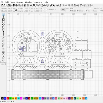 Christmas Double Sided Round Light| DXF File|Art,Festival,Gift