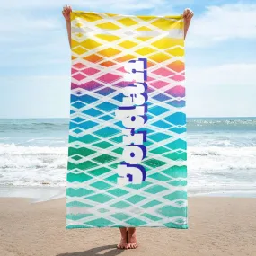 Colorful Personalized Name Beach Towel