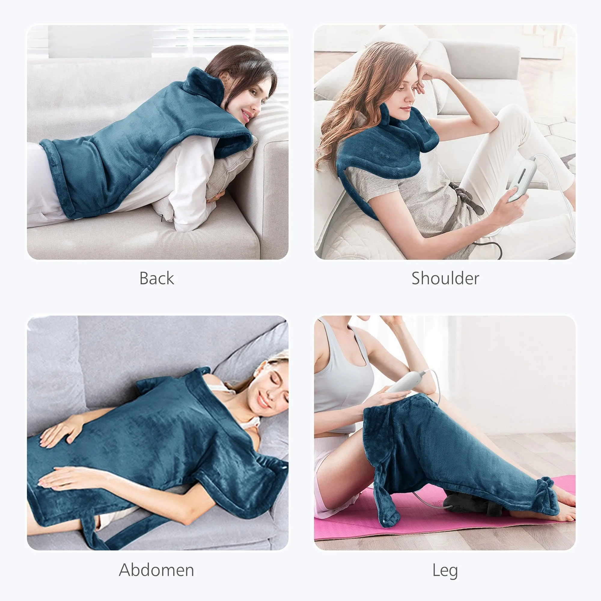 Comfier Electric Large Heating pad for Neck and Shoulders (Blue) --H1822D-BLUE