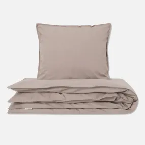 Cotton Duvet & Pillow Cover - Taupe - 100x140/40x45cm