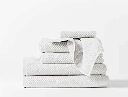 COYUCHI Air Weight Organic Towels, 6 Piece Set, Alpine White