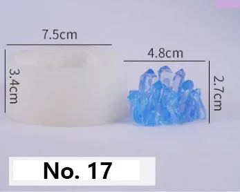 Crystal Moulds Silicone Growing Crystal Cluster Quartz Rock Mould for Polymer Clay, Fondant Cake Decoration