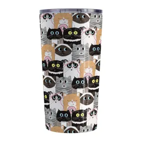 Cute Cat Stack Pattern Tumbler Cup