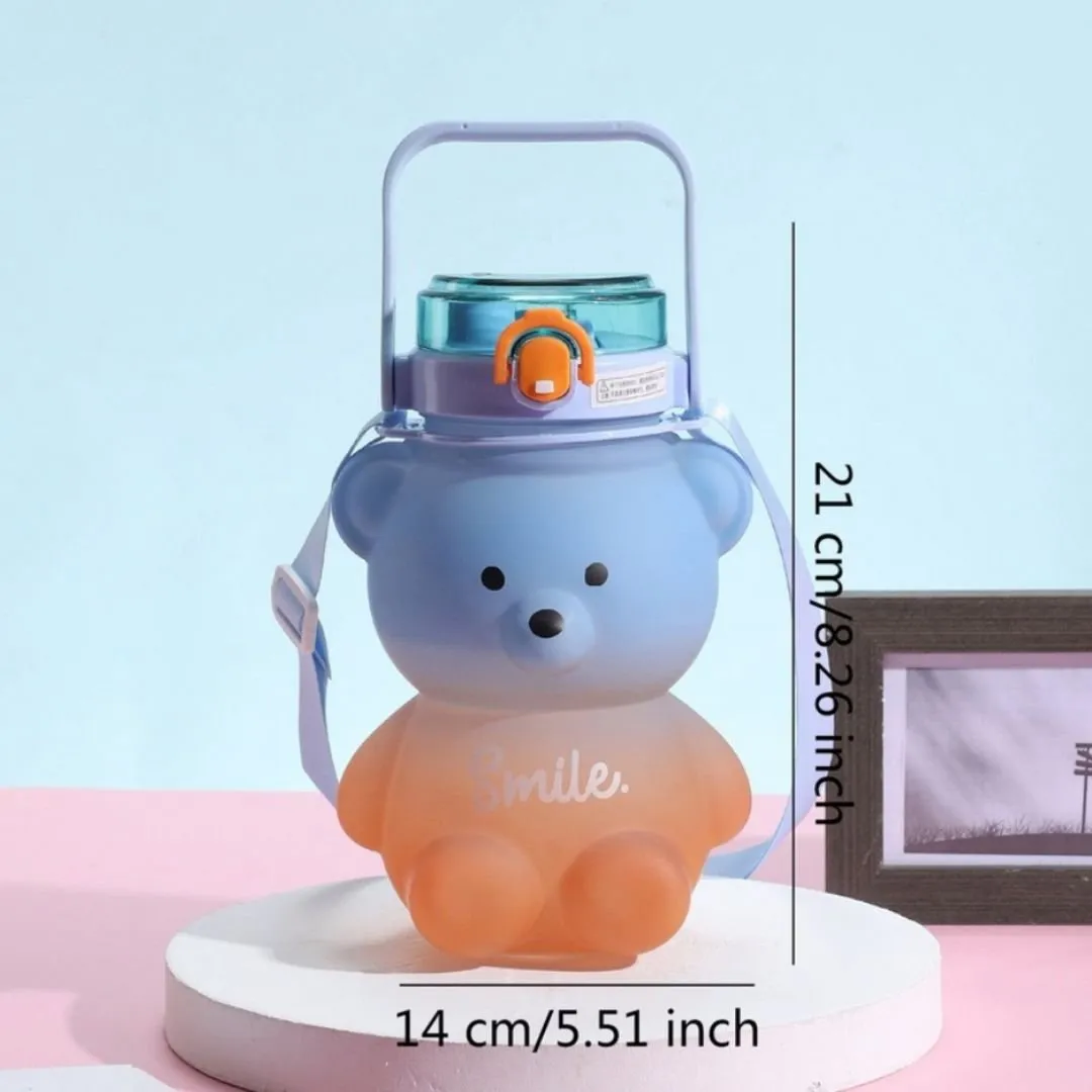 Cute Teddy Water Bottle For Kids with 800 ml Sipper  [Dual Shade]