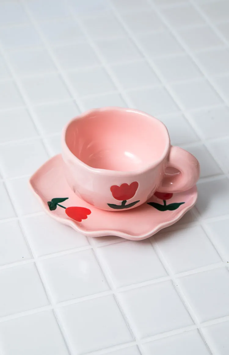 Daisy Pink Floral Mug Set (FREE over $150)