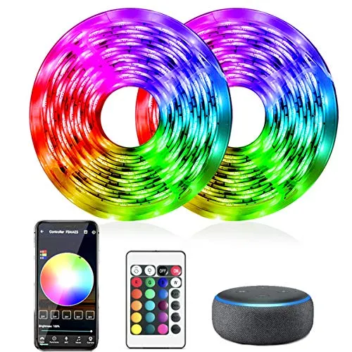 DAYBETTER Smart WiFi App Control Led Strip Lights Work with Alexa Google Assistant -32.8 feet