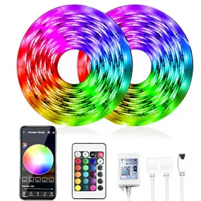 DAYBETTER Smart WiFi App Control Led Strip Lights Work with Alexa Google Assistant -32.8 feet