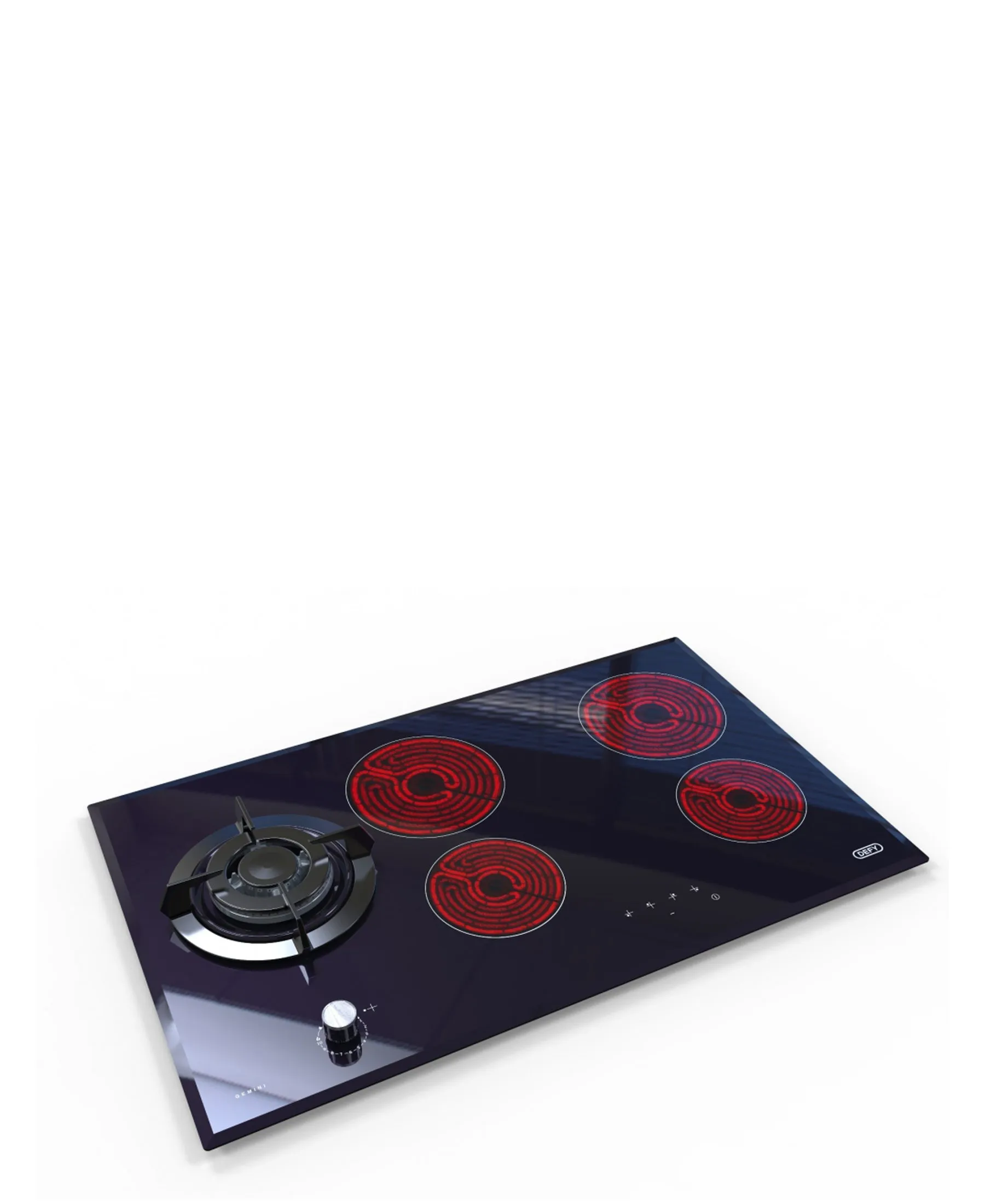 Defy 90cm Gemini Dual Fuel Hob - Black