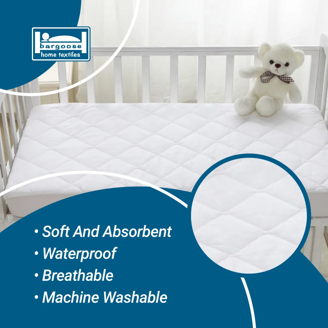 Deluxe Quilted Cotton / Polyester Waterproof Crib Mattress Pad