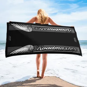 Designed Beach Towel Inspired by Indian Roadmaster Black Metallic Color Motorcycle Model - MM9335