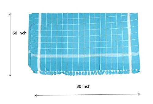 Dhrona Large Size Pure Cotton Handloom Towel(Thin)- Multicolour -Shrink Proof-Skin Friendly Towel (Multi Color, 3)