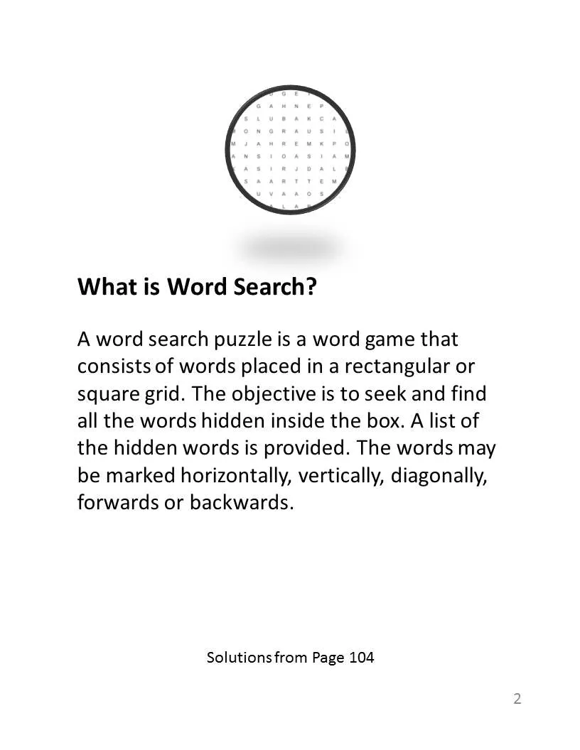 Digital Download 100 Printable Word Search Puzzles