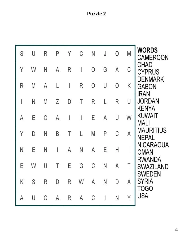 Digital Download 100 Printable Word Search Puzzles