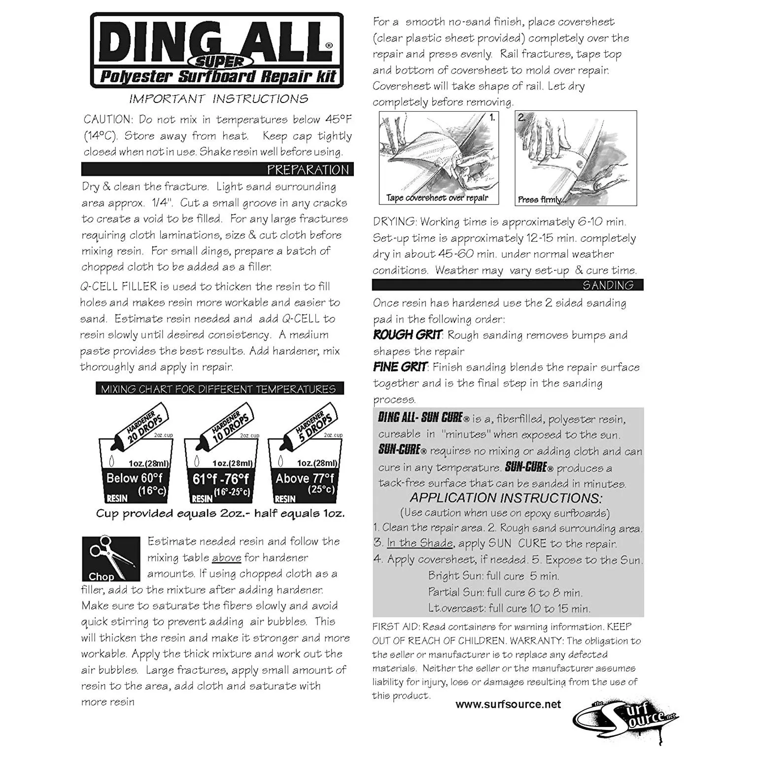 Ding Repair - Ding All Poly SUPER Kit