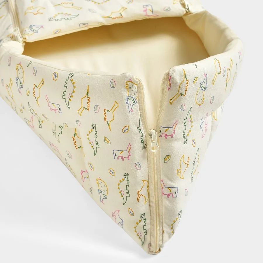 Dinomite Dino Printed Cream Baby Nest