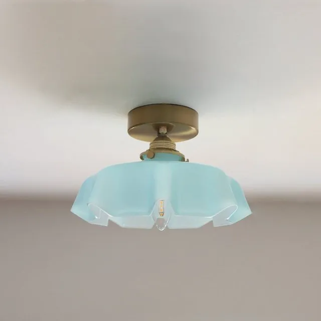 Draped Flower Retro Glass Ceiling & Pendant Light