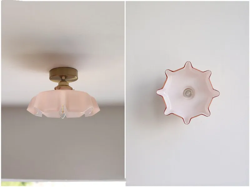 Draped Flower Retro Glass Ceiling & Pendant Light