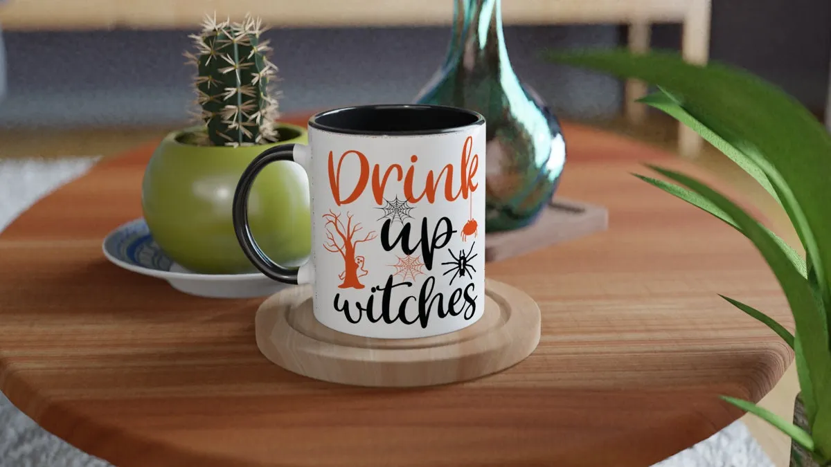 drink up witches,handmade halloween mug gift 11oz ceramic mug