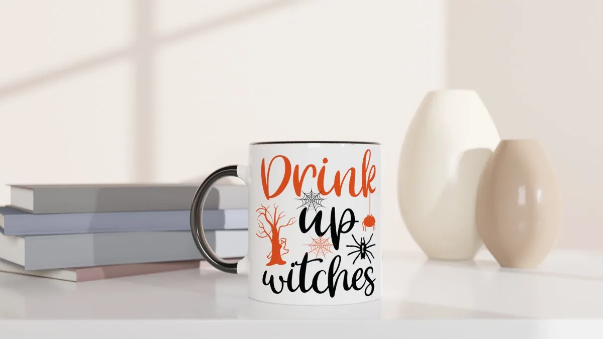 drink up witches,handmade halloween mug gift 11oz ceramic mug