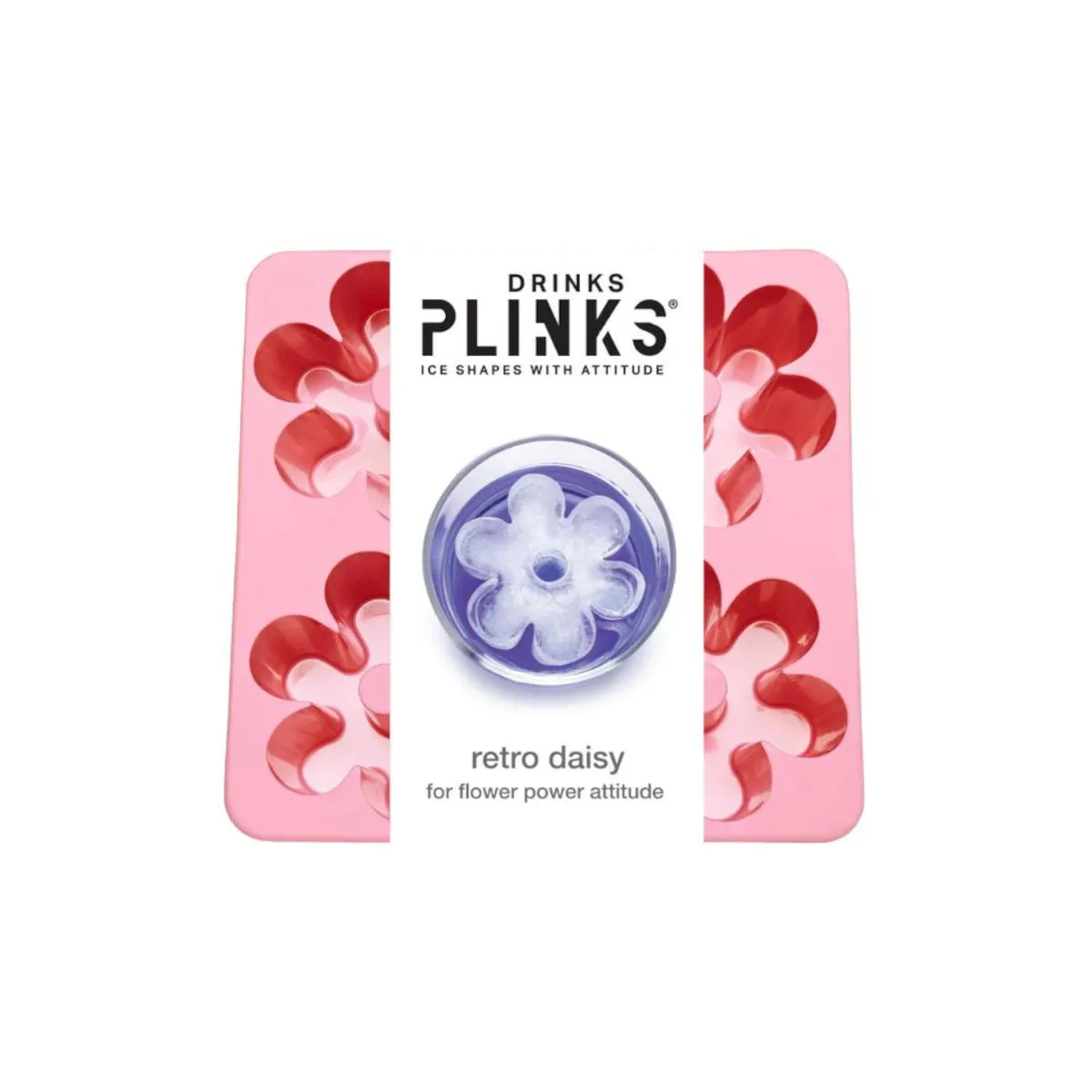 Drinks Plinks Daisy Ice Mould Tray Pink