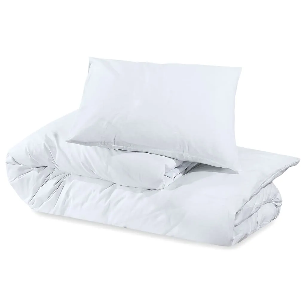 Duvet Cover Set White 200x200 cm Light-weight Microfiber