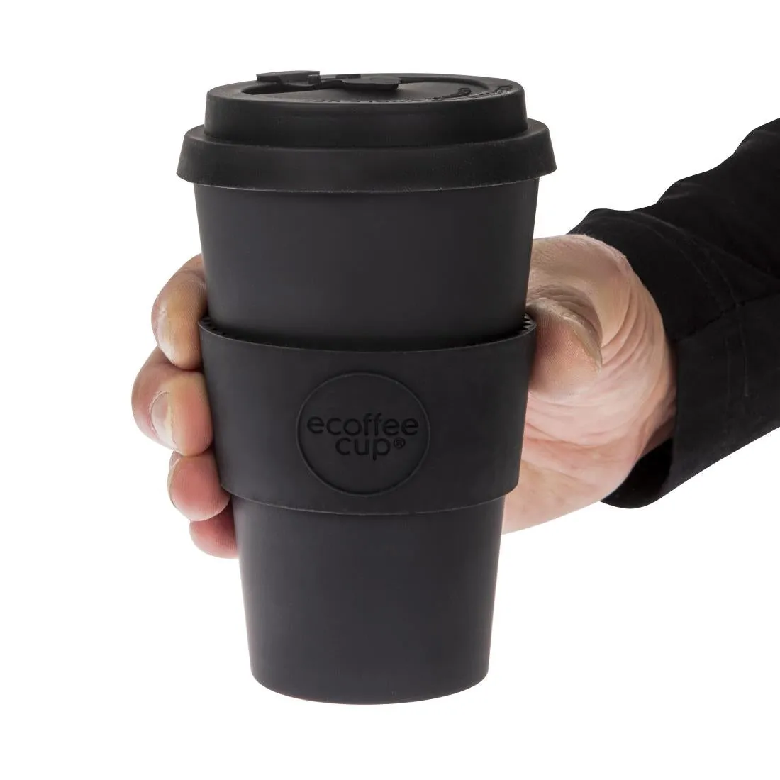 DY493 ecoffee Cup Reusable Coffee Cup Kerr & Napier Black 14oz