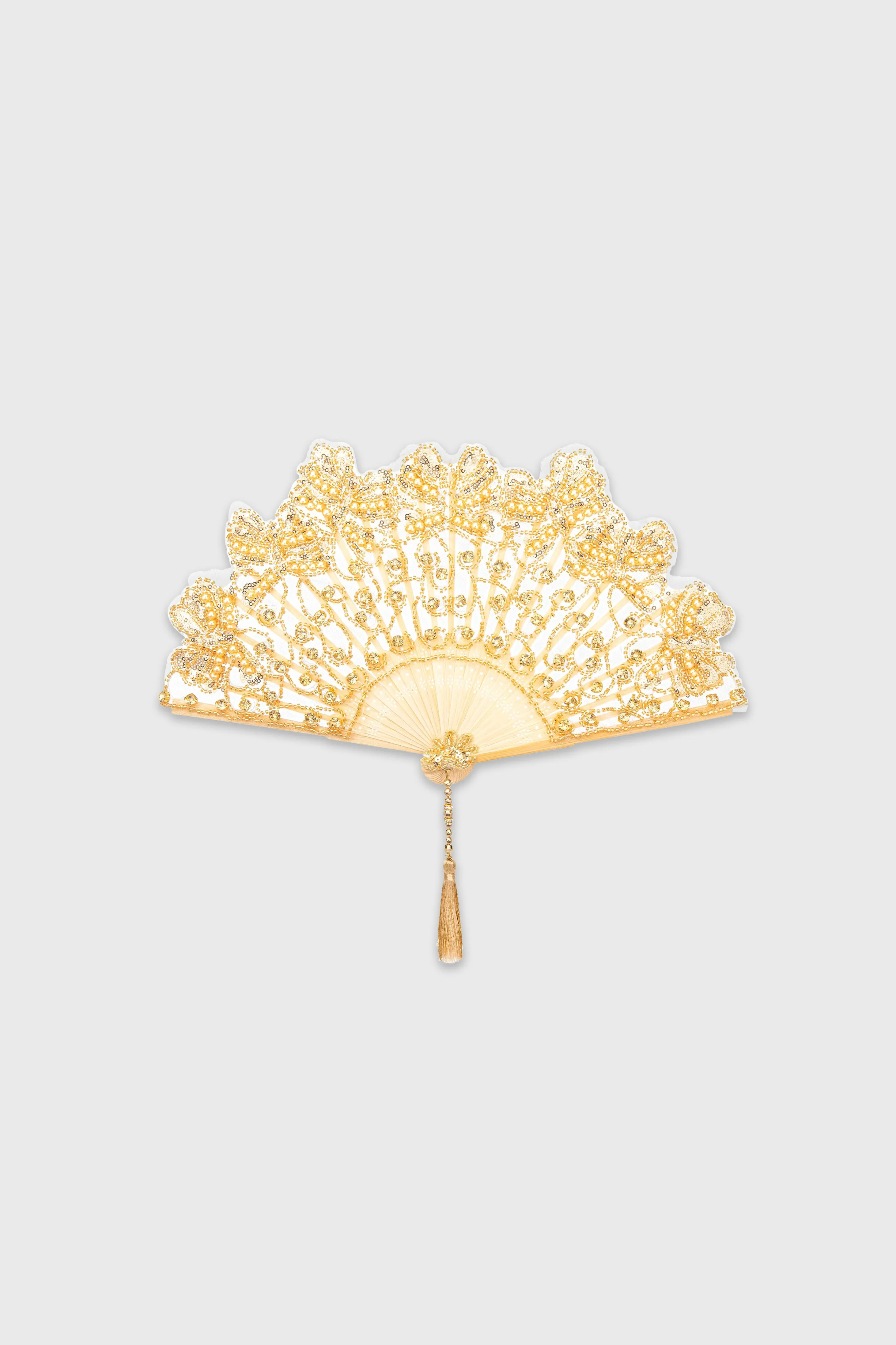 Elegant Non-Foldable Beaded Fan