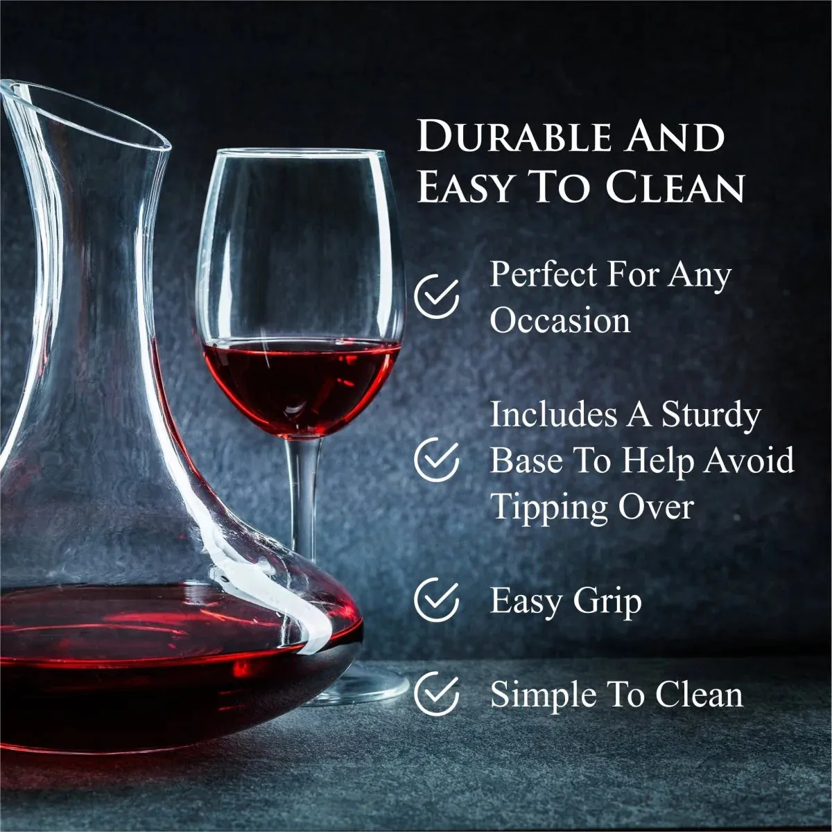 Elegant Wine Decanter Set with Aerator & Stemmed Glasses