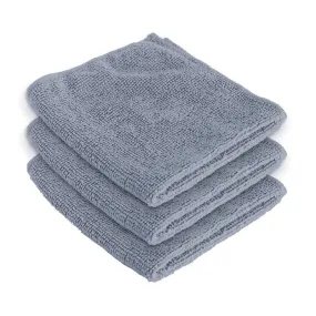 Encasa Microber Face Towel (40x60 cm) 400 GSM - Super Absorbent, Quick-Dry, Gentle on Skin, Super-Soft for Everyday Use | Microfiber Face Towel for Women & Men (Grey, Pack of 3)