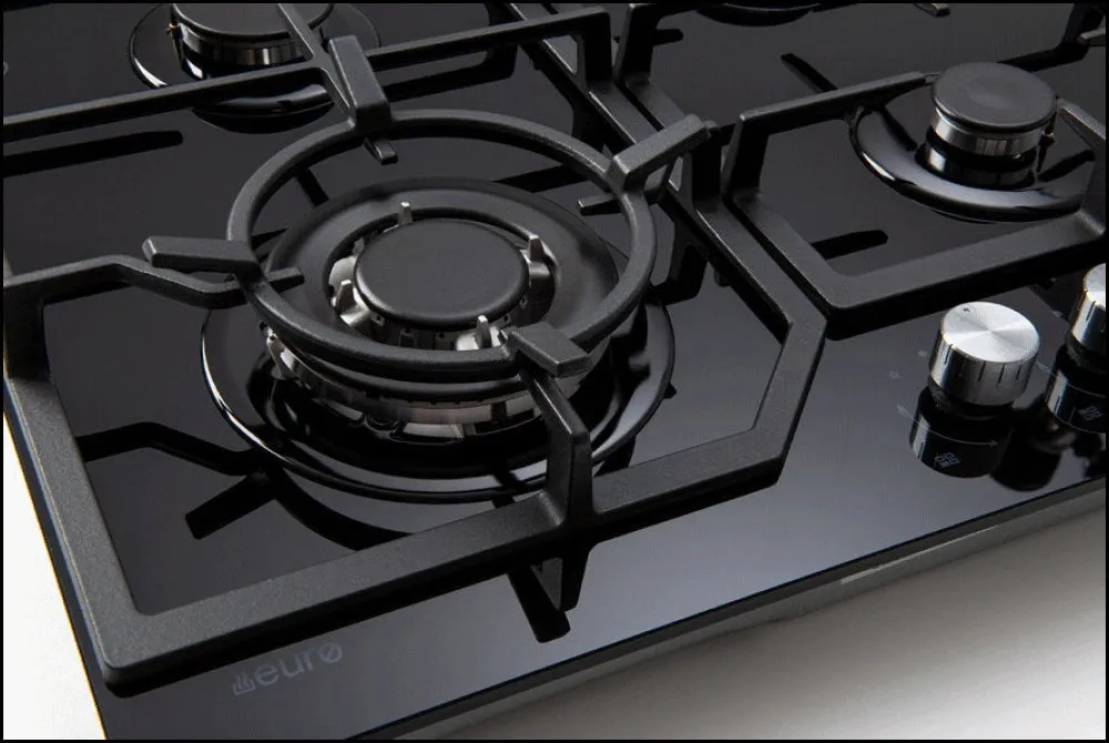 Euro Appliances ECT600GBK2 60cm Natural Gas Cooktop - Ex Display Discount