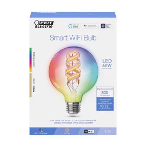 Feit Smart Home G30 E26 (Medium) Smart-Enabled LED Bulb Color Changing 60 Watt Equivalence 1 pk