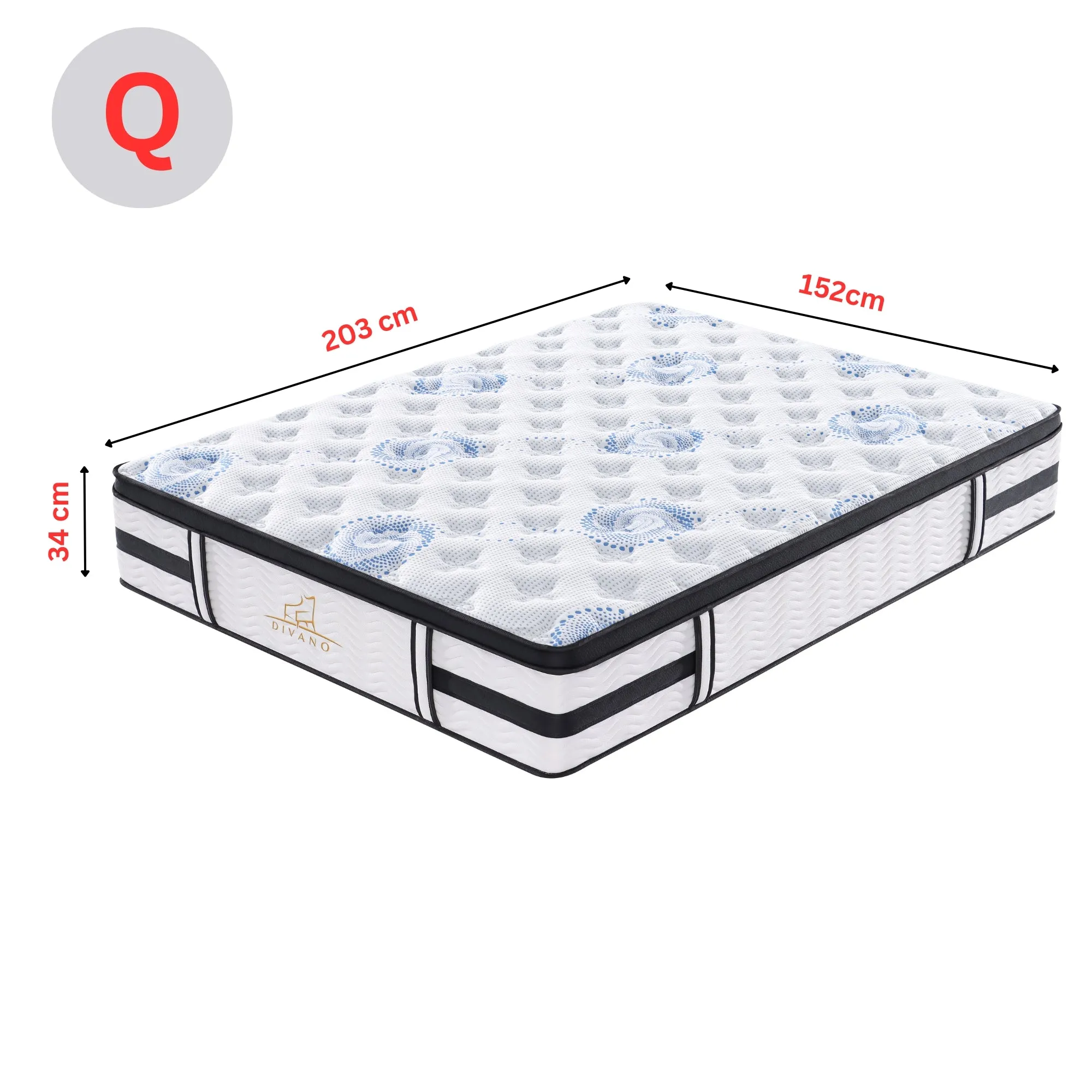 Firm Luxury Queen Mattress with 7 Zones Support - Majestic Rest