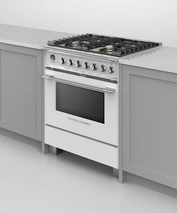 Fisher Paykel - 3.5 cu. ft  Dual Fuel Range in White - OR30SCG6W1