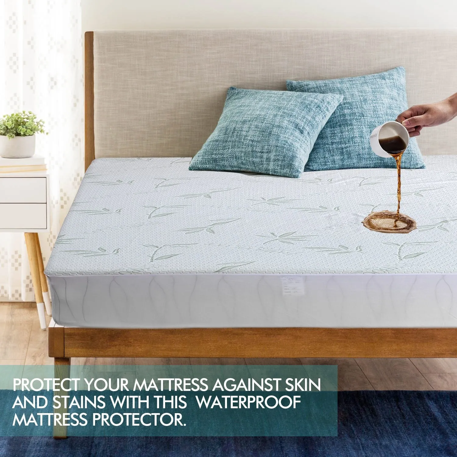 Fitted Waterproof Bed Mattress Protectors Covers Single