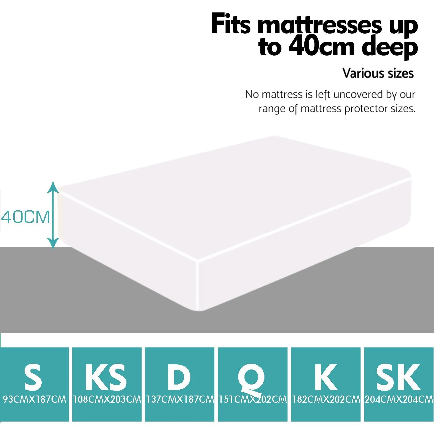 Fitted Waterproof Bed Mattress Protectors Covers Single