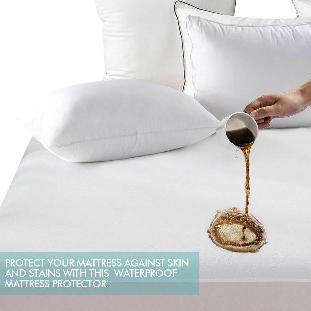 Fitted Waterproof Bed Mattress Protectors Covers Single