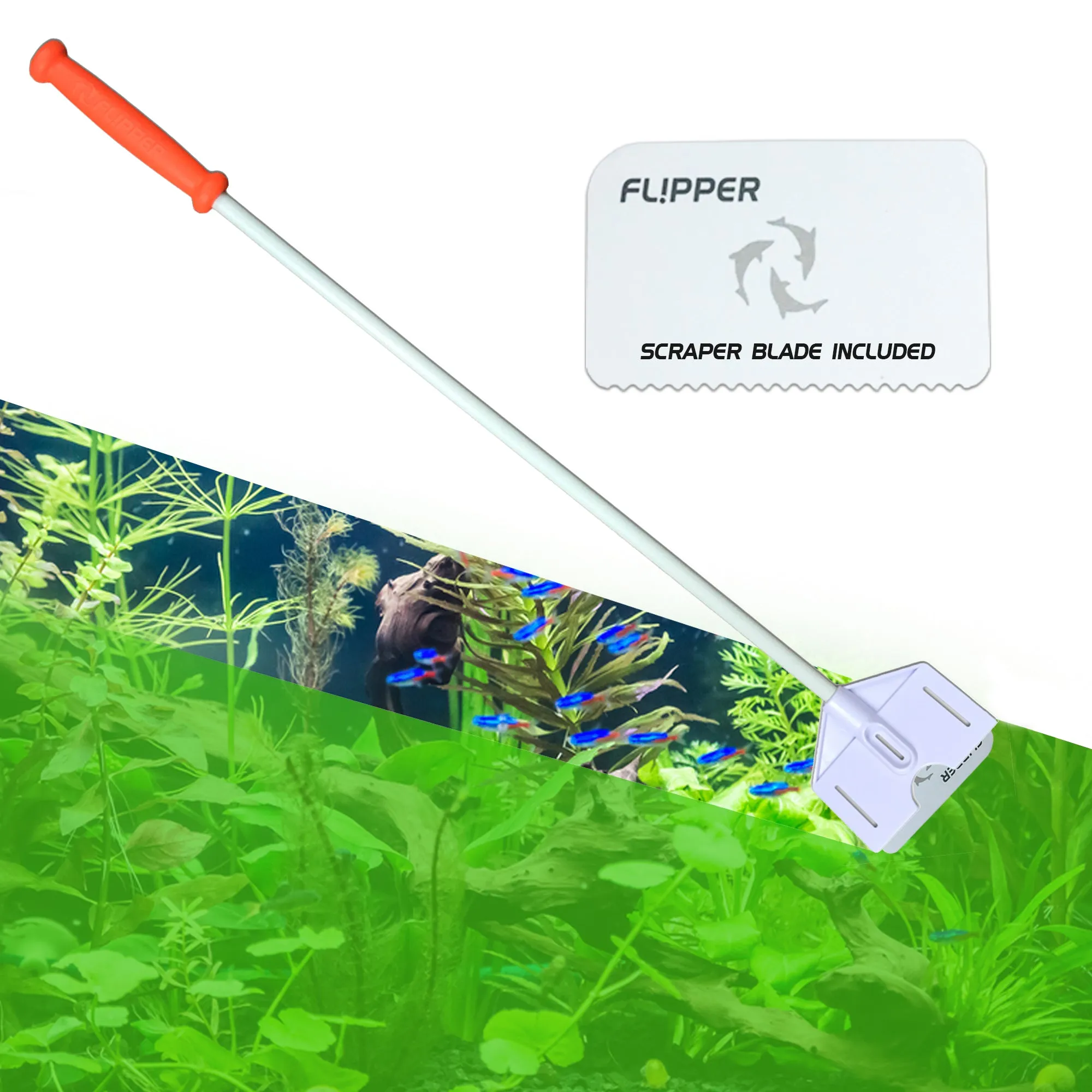 Flipper Platinum Aquarium Hand Scraper for Glass and Acrylic Tanks - 28"