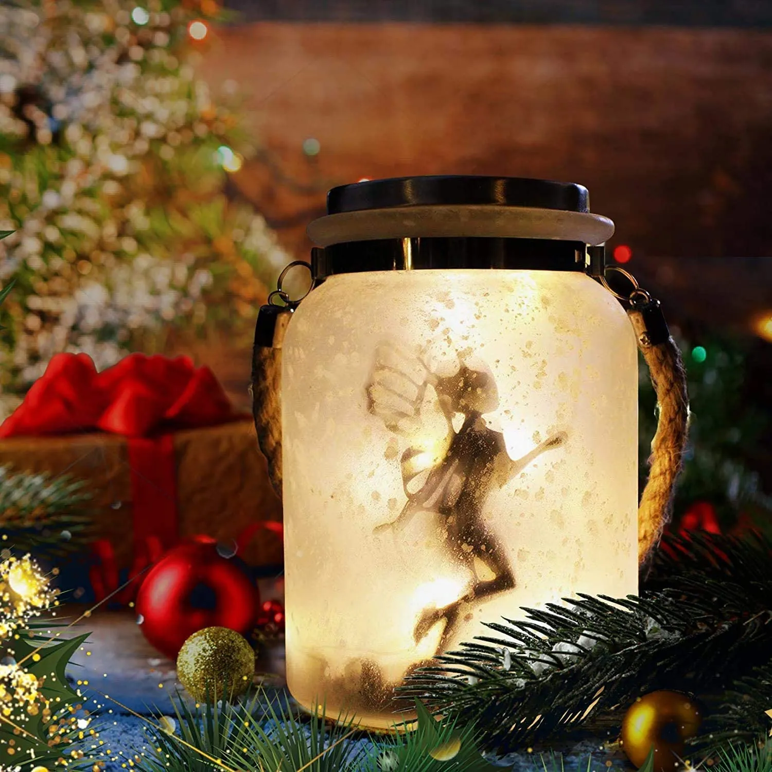 Frosted Glass Hanging Jar Solar Fairy Light That Add Fun To Your Garden To Look Good At Night