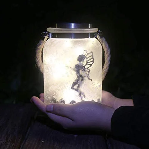 Frosted Glass Hanging Jar Solar Fairy Light That Add Fun To Your Garden To Look Good At Night