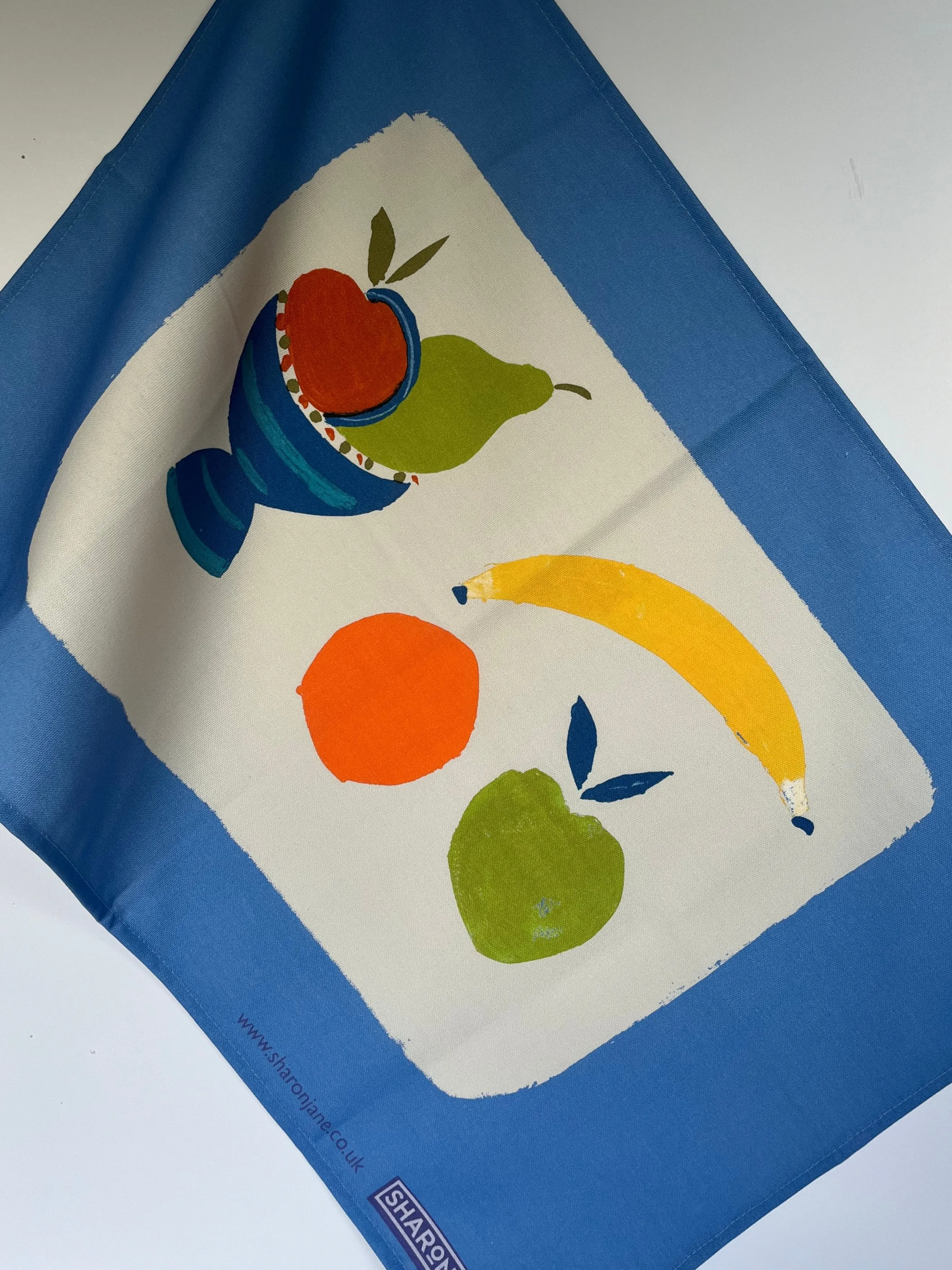 Fruit Bowl Tea Towel - Cornflower