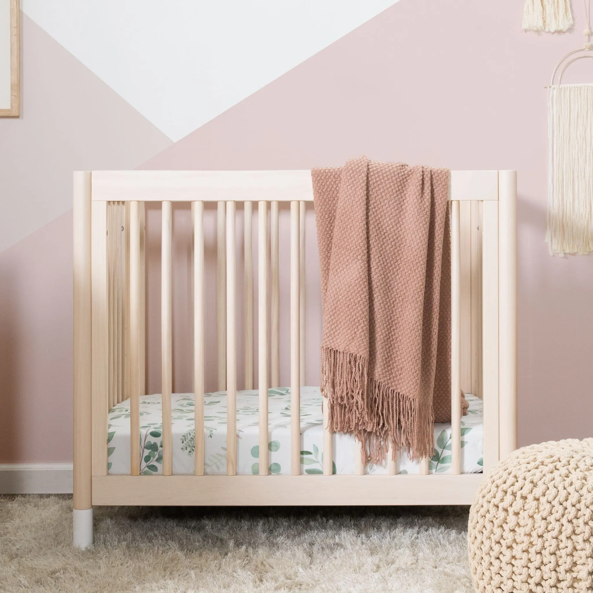 Gelato 4-in-1 Convertible Mini Crib | Washed Natural / White