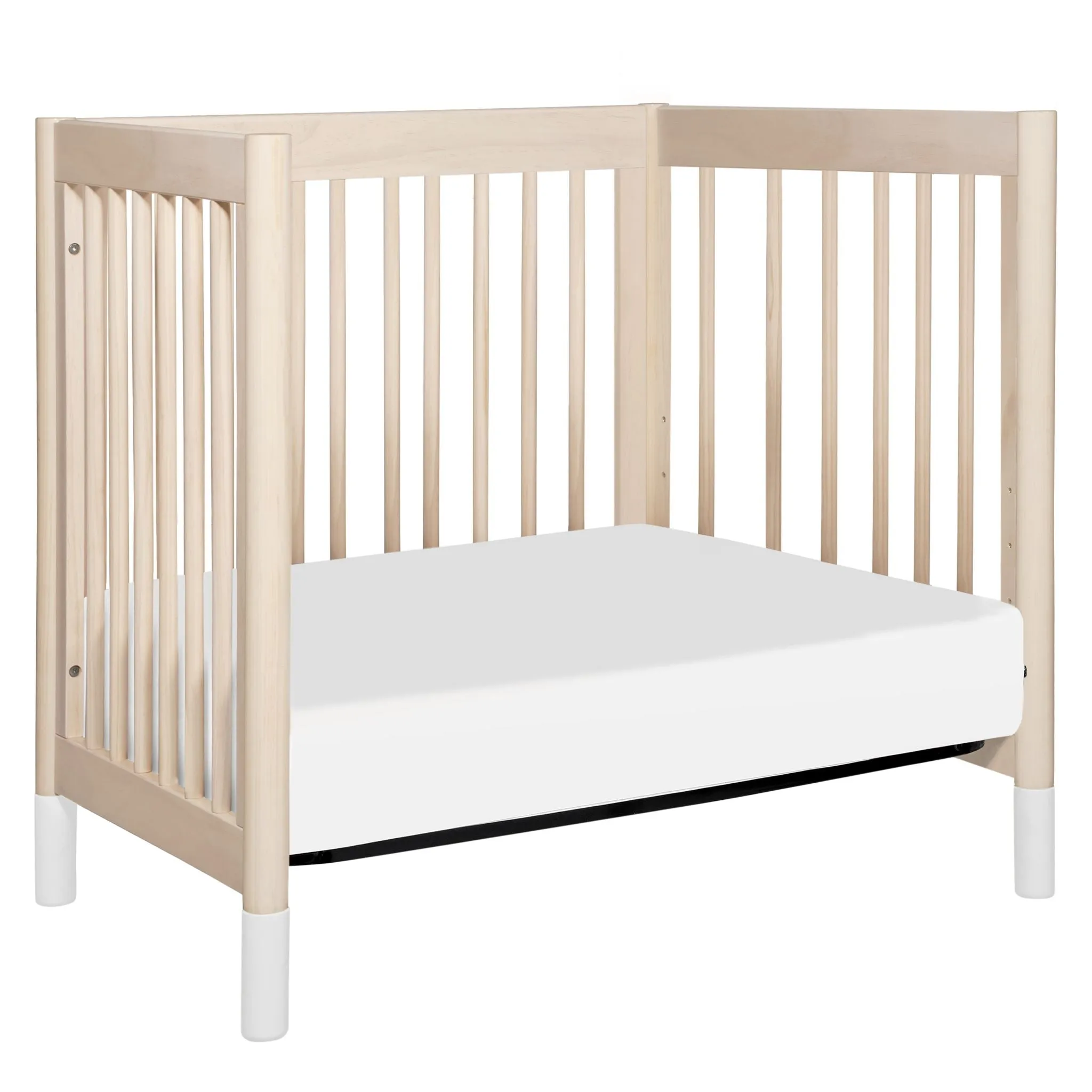 Gelato 4-in-1 Convertible Mini Crib | Washed Natural / White