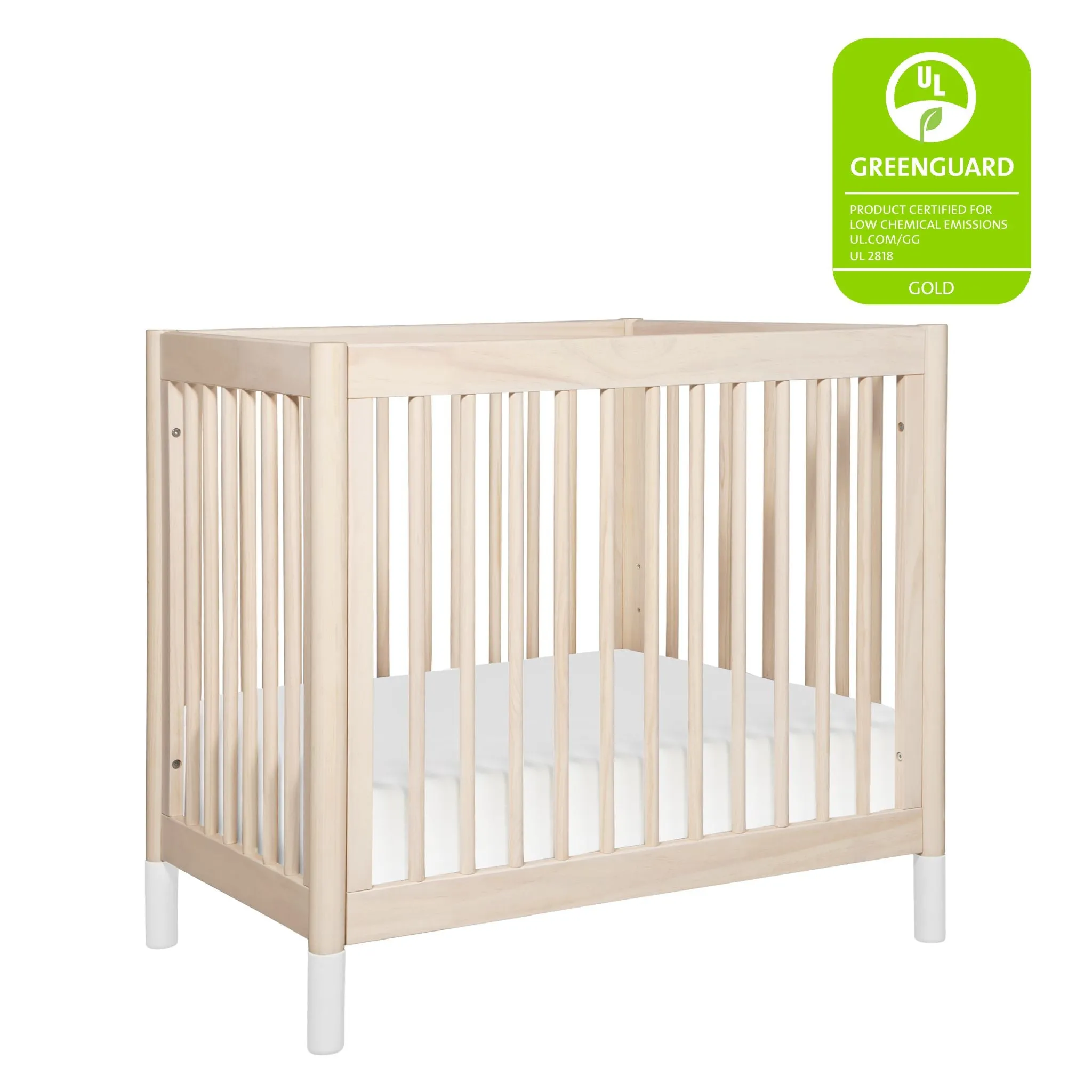 Gelato 4-in-1 Convertible Mini Crib | Washed Natural / White