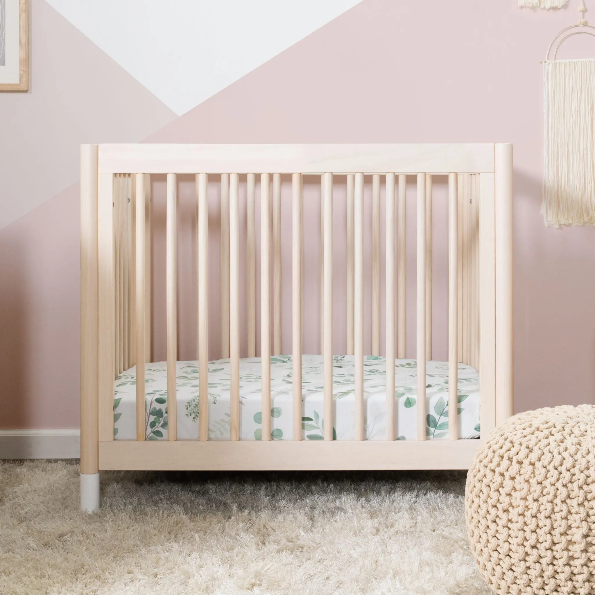 Gelato 4-in-1 Convertible Mini Crib | Washed Natural / White