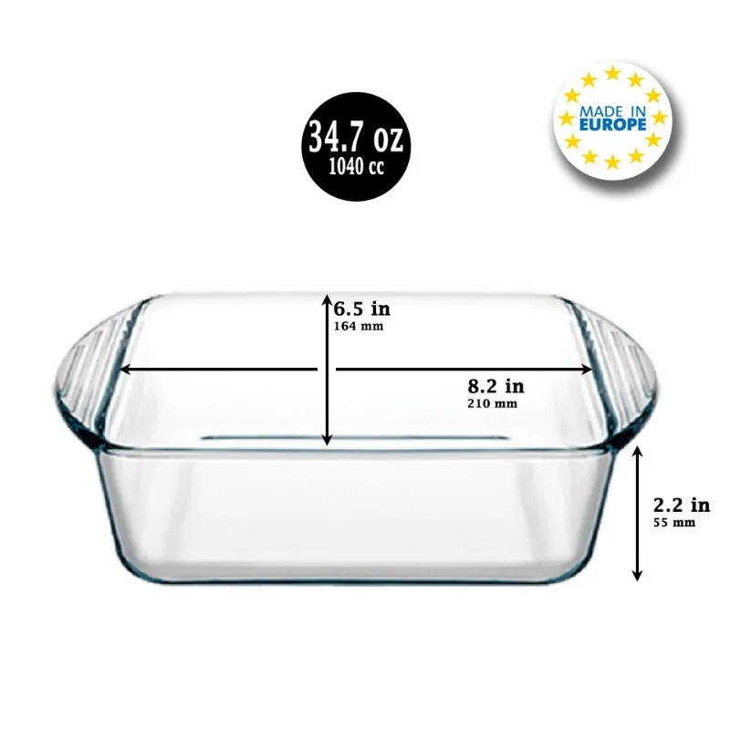 Glass Square Oven Tray, Baking Dish for Oven, 35 Oz