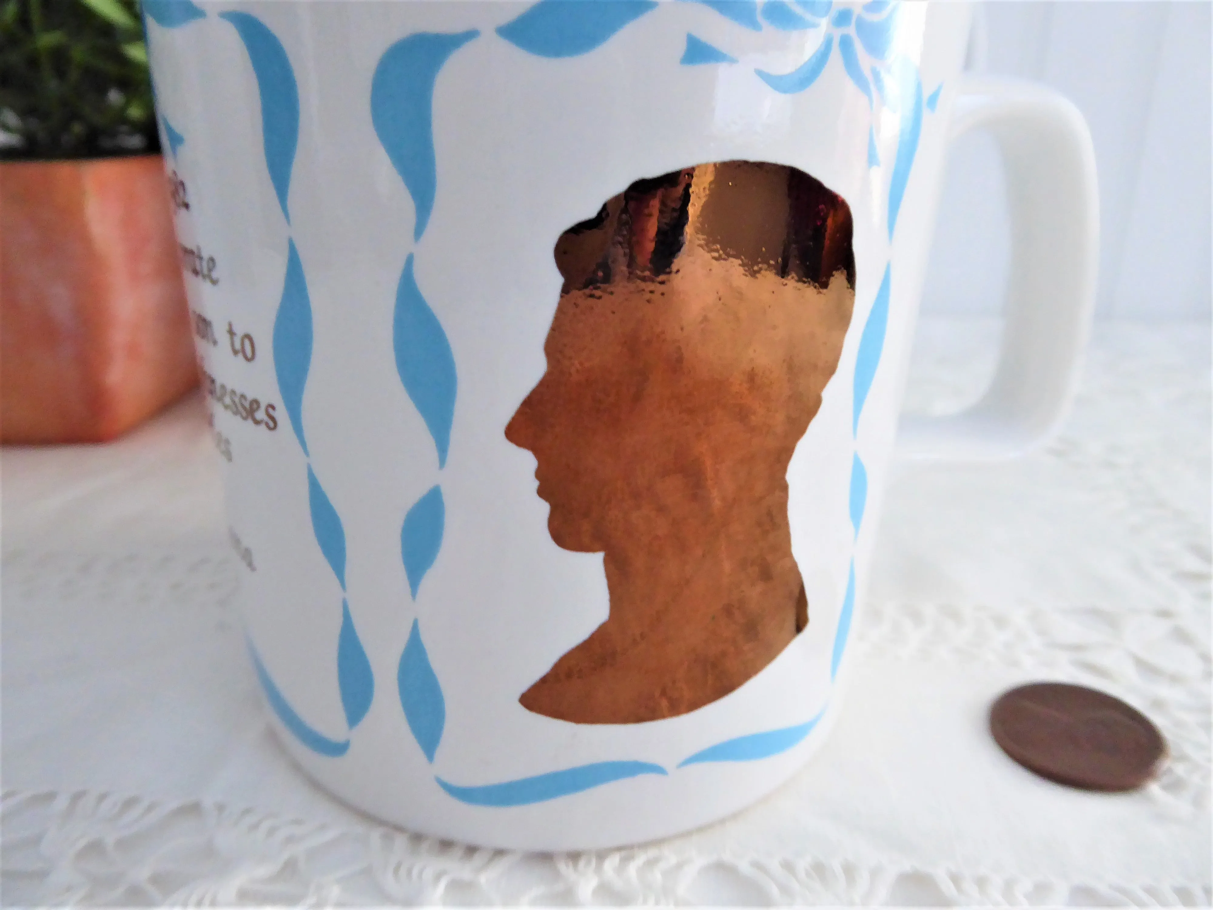 Gold Profiles Prince William Birth Mug 1982 Son Of Charles And Diana