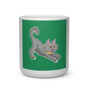 Grey Kitty Heart Shape Mug