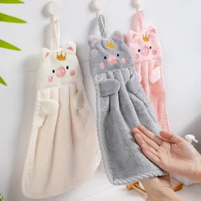 Hand Towel Household Cute Absorbent Kitchen Towel Rag Wipe Towel